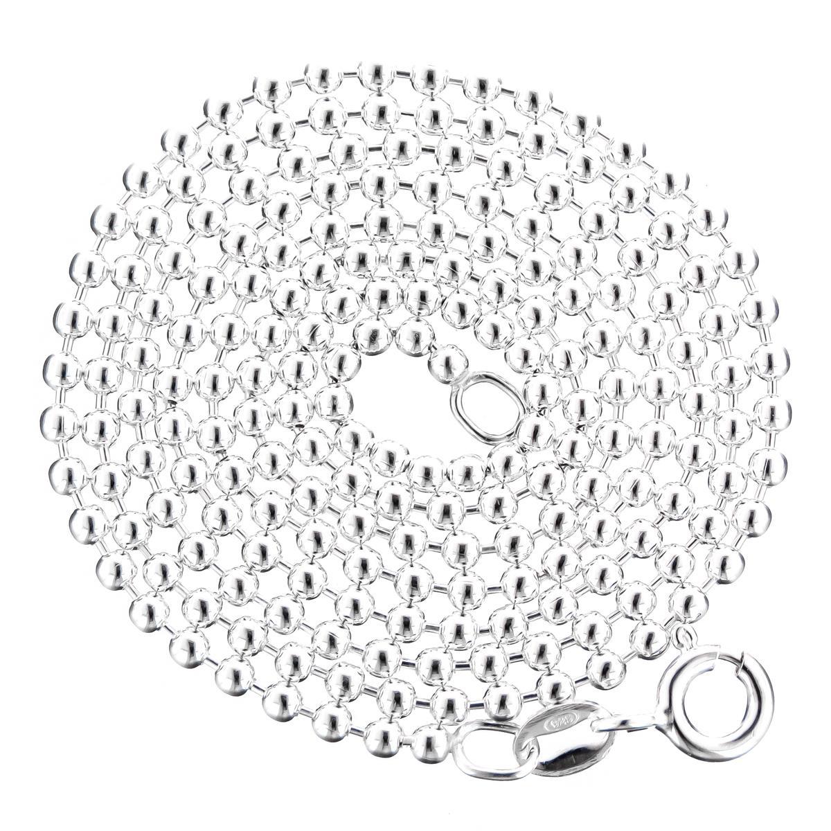 925 Silver 1.2mm Ball Chain Italian Made Sterling Necklace Lot Size 1-10, 16-30″