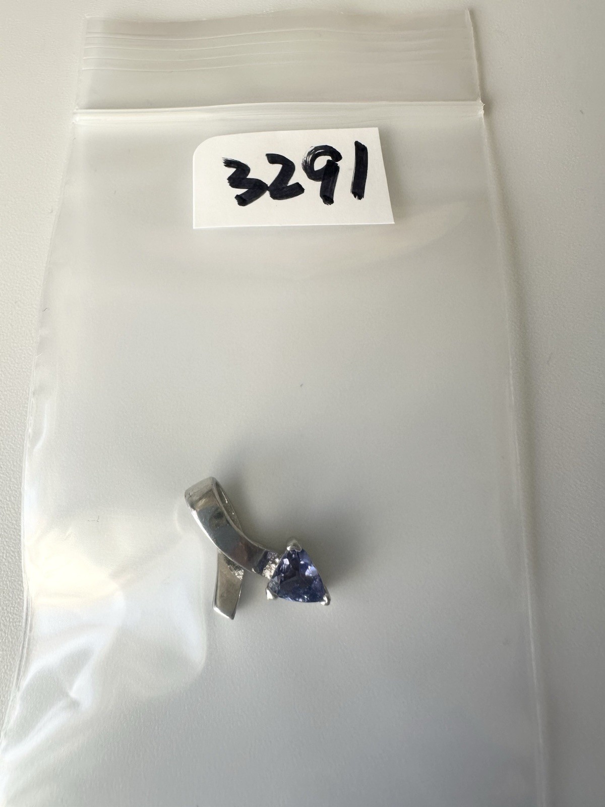 Genuine Tanzanite Trillion Solitaire Pendant