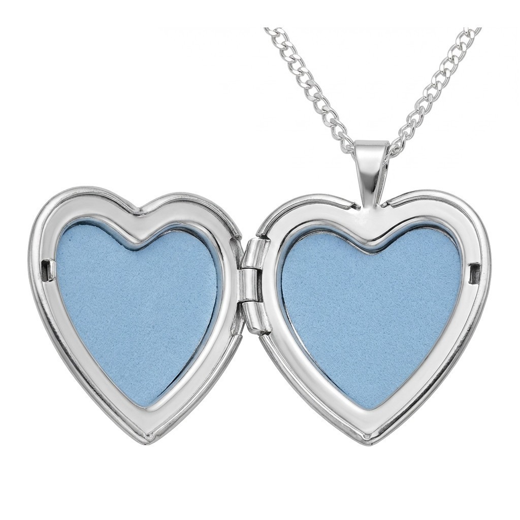 Sterling silver Celtic heart locket pendant necklace with 18 inch chain