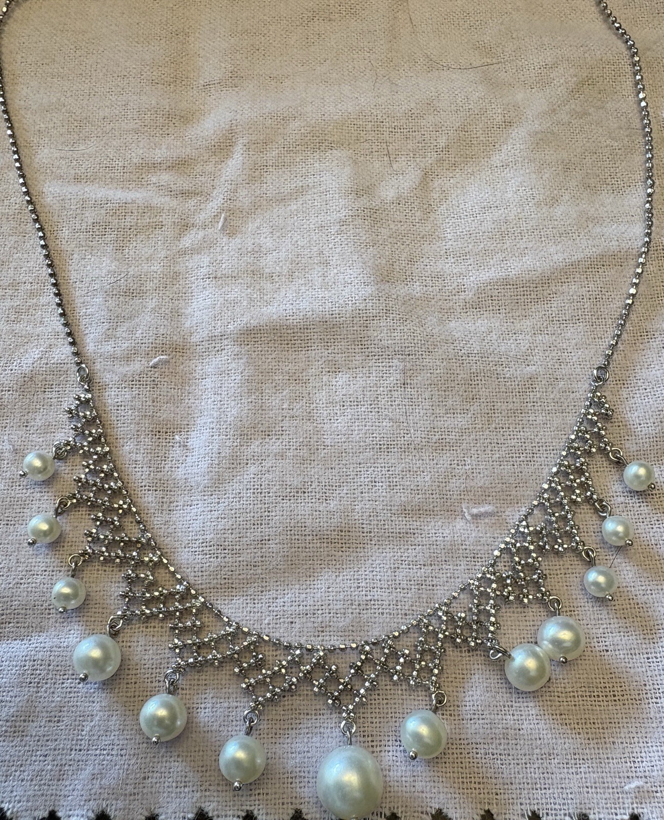 EFFY Sterling Silver Pearl Round Ball/Bead Chain Statement Necklace