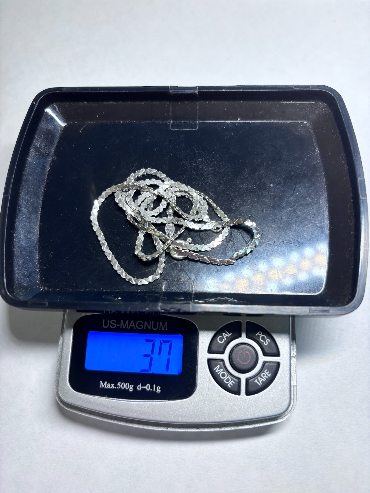 Italy Made Sterling Siver Flat Chain Necklace 3.7g 19in