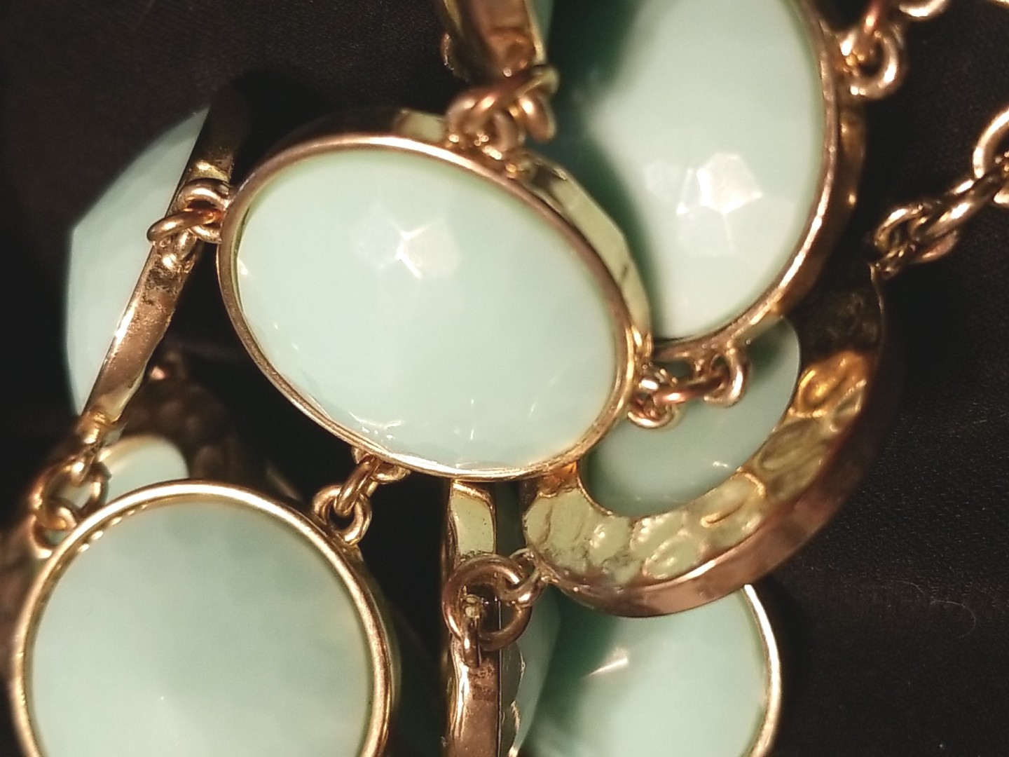 Amazonite Colored, Reverable, 21″ Adjustable Statement Station Necklace Unsigned