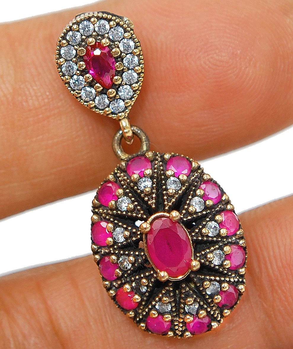 2CT Heat Treated Rubellite Tourmaline 925 Sterling Silver Pendant BO20