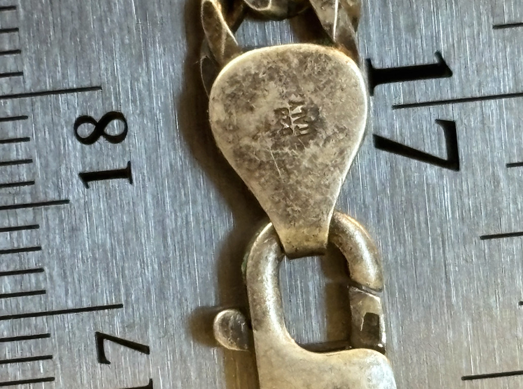 VINTAGE 925 Sterling Silver Chain Necklace (uncleaned) 26 grams (unknown maker)