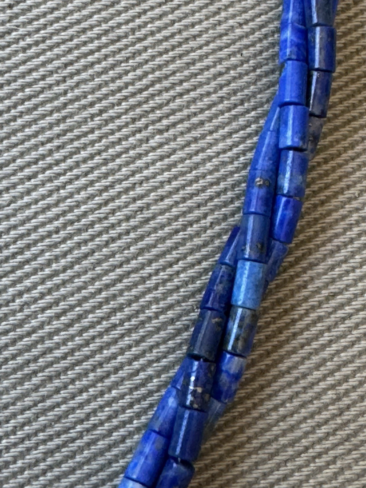 Vintage Lapis Lazuli Bead and Sterling Silver Adjustable Clasp 19.5” Necklace
