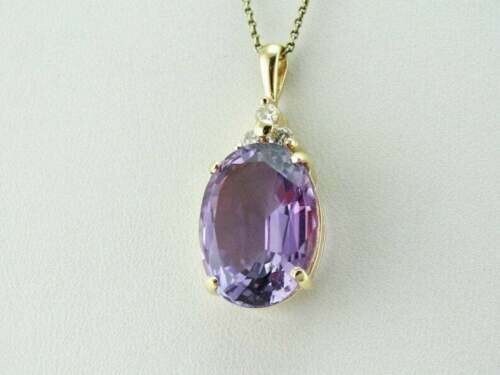 2.50Ct Oval Cut Amethyst Solitaire Pendant 14K Yellow Gold Finish 18″ Free Chain