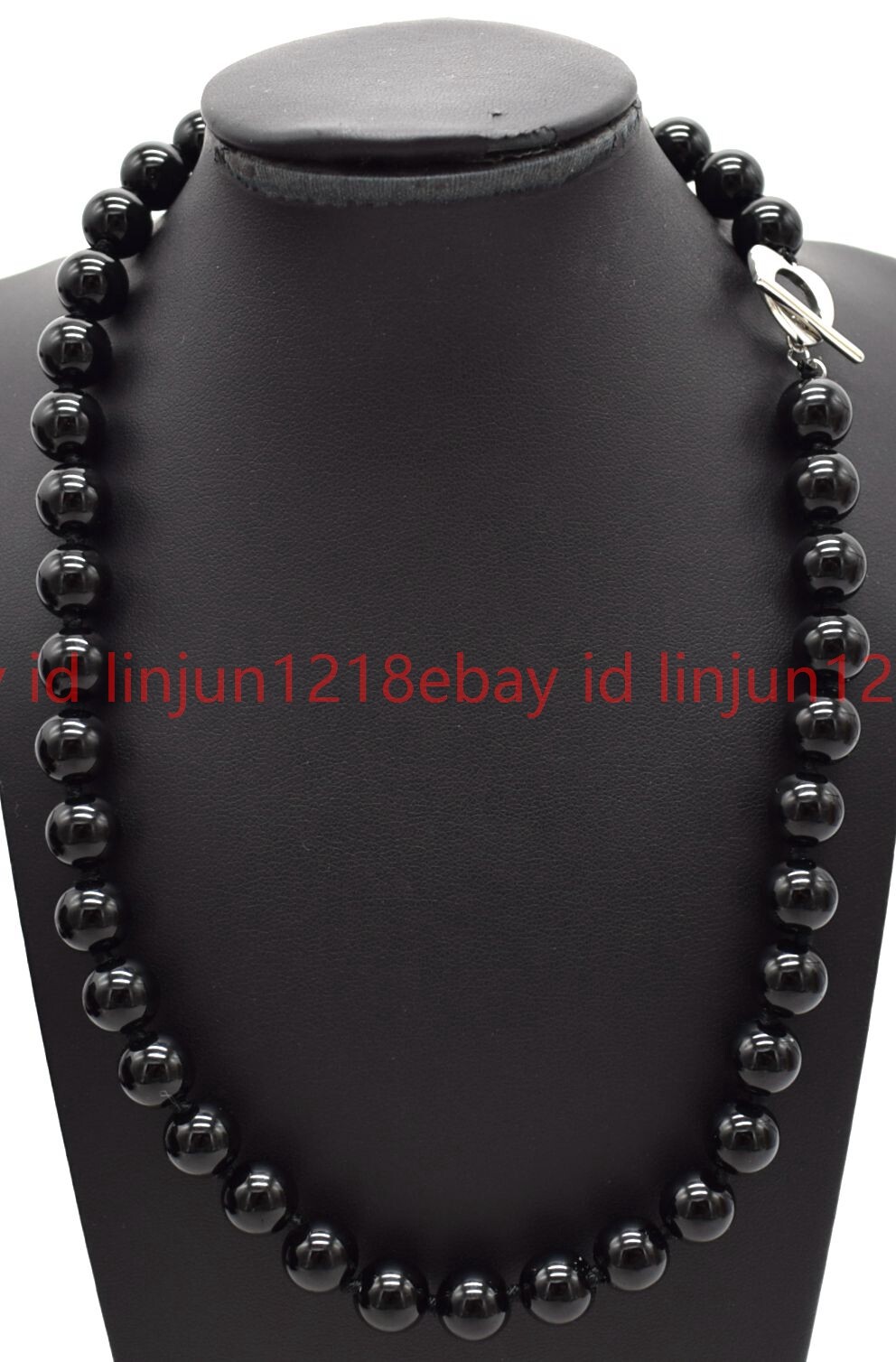 Natural Beautiful 8/10/12mm Black Agate Round Gemstone Beaded Necklace 16-32in