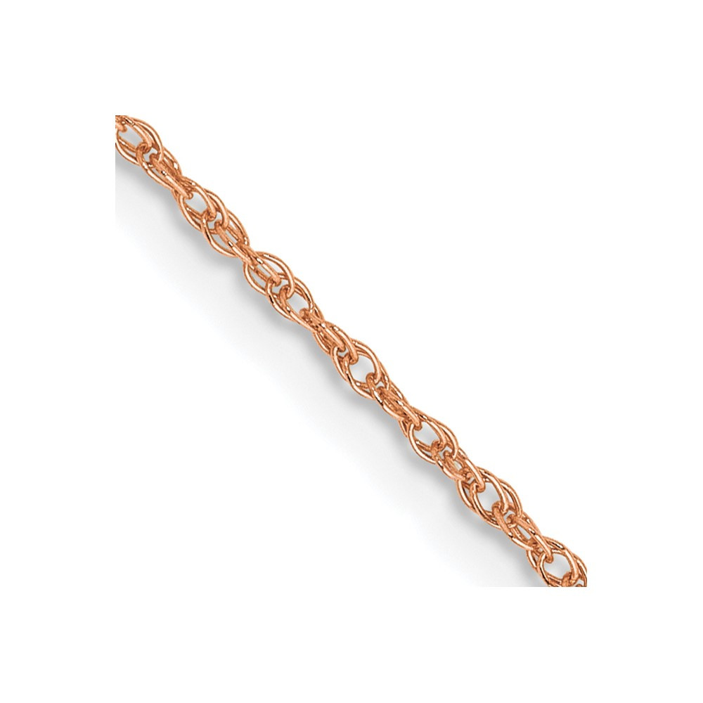 14K Rose Gold .8mm Baby Rope with Spring Ring Clasp Chain Necklace 16″ 0.91gm