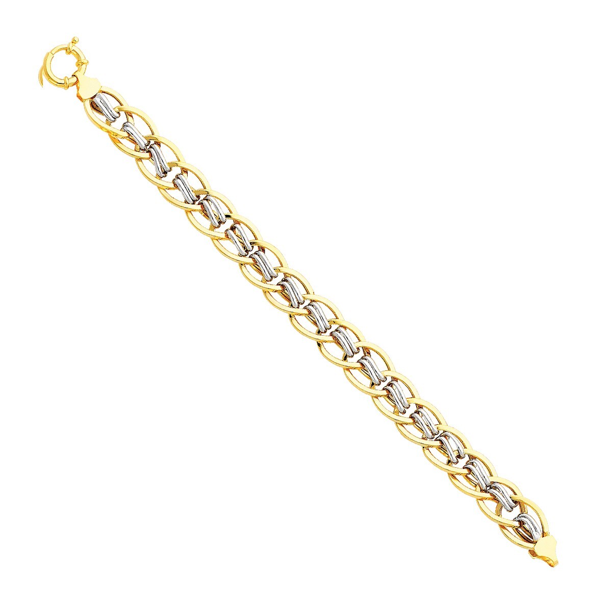 Gold 14K Two Tone Gold Light Fancy Hollow Bracelet – 7.5″