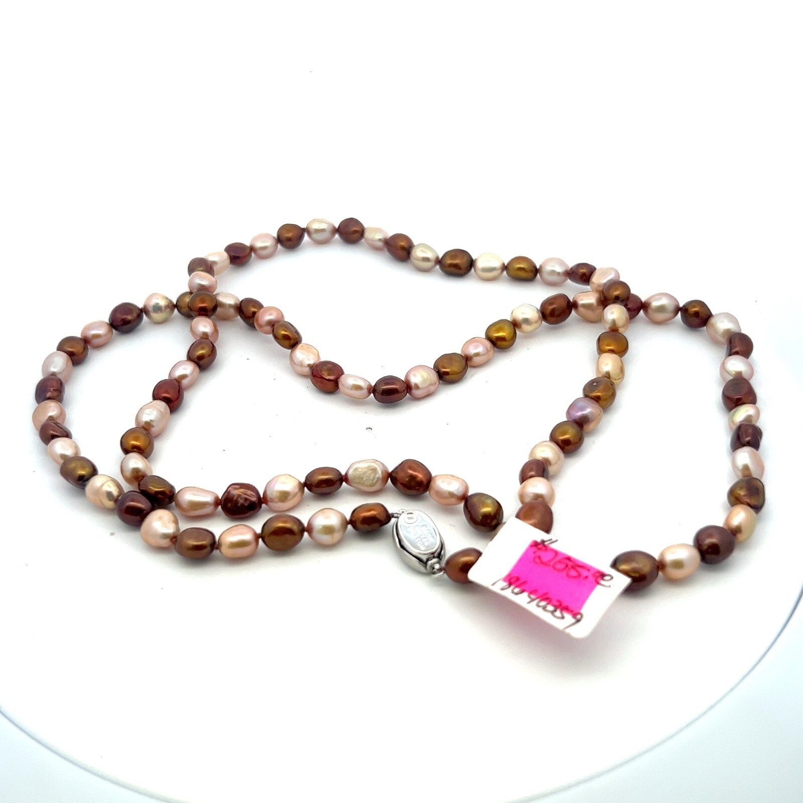 HONORA 7-8mm Dyed “Mixed Chocolate” Baroque Genuine Cultured Pearl 36″ Necklace
