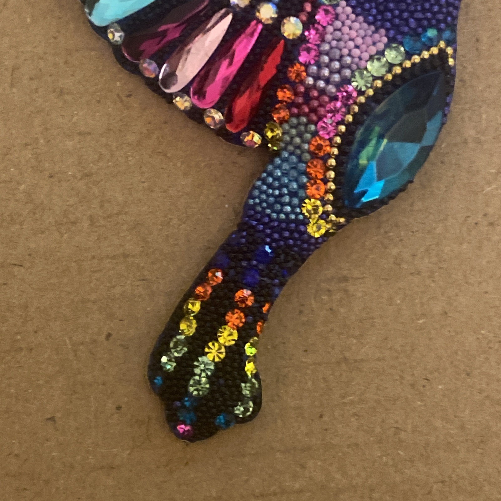 Mexico Sterling Silver Beaded Multi Colored Hummingbird Pendant