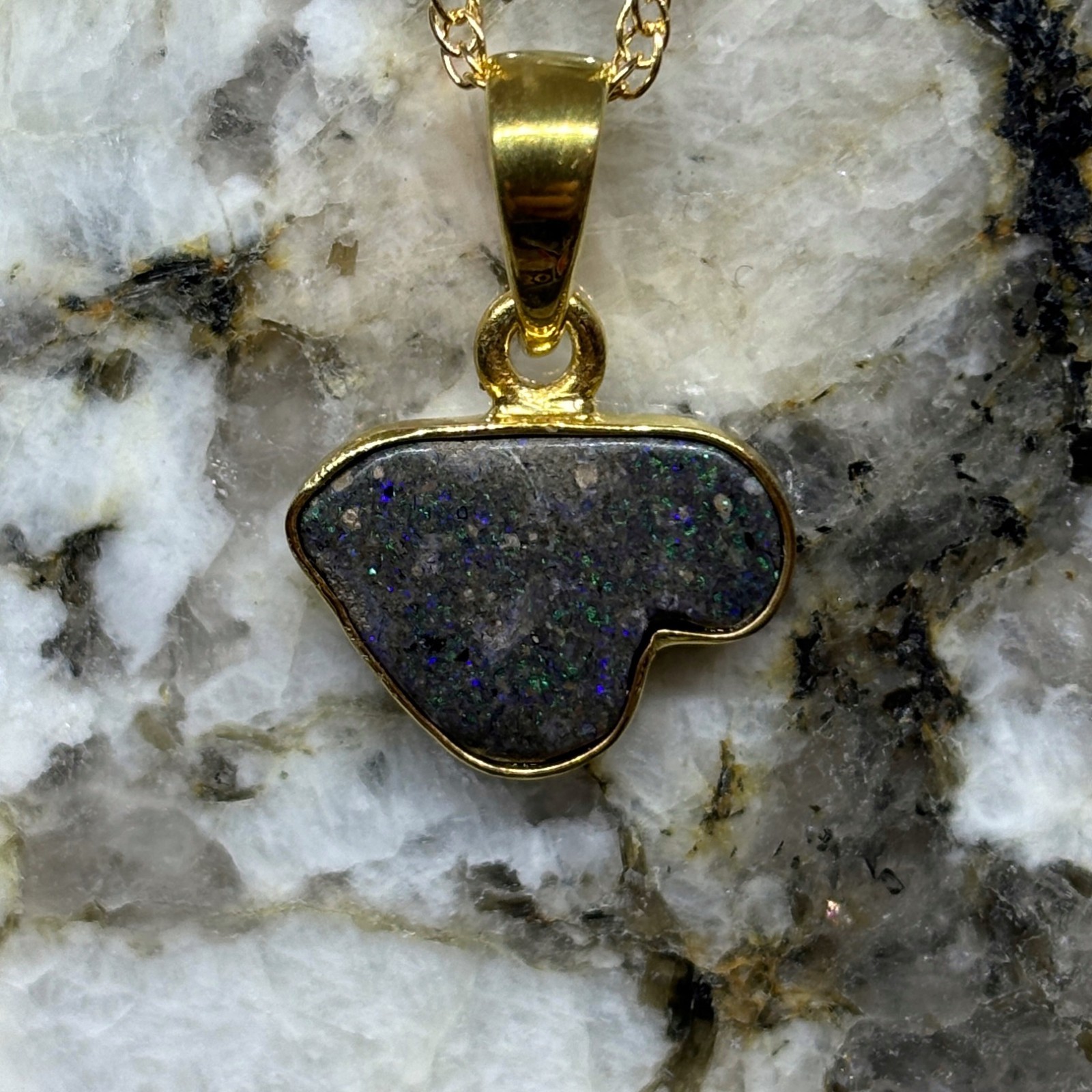 Dark Organic Tablon Honduran Opal Necklace