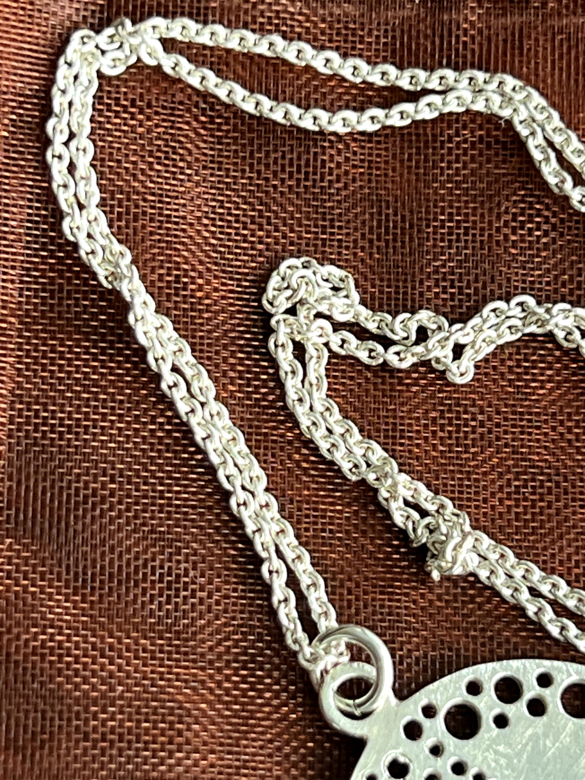 Solid Sterling Silver “925 ITALY” Necklace Abstract Pendant Male/Female/18″ L/6g