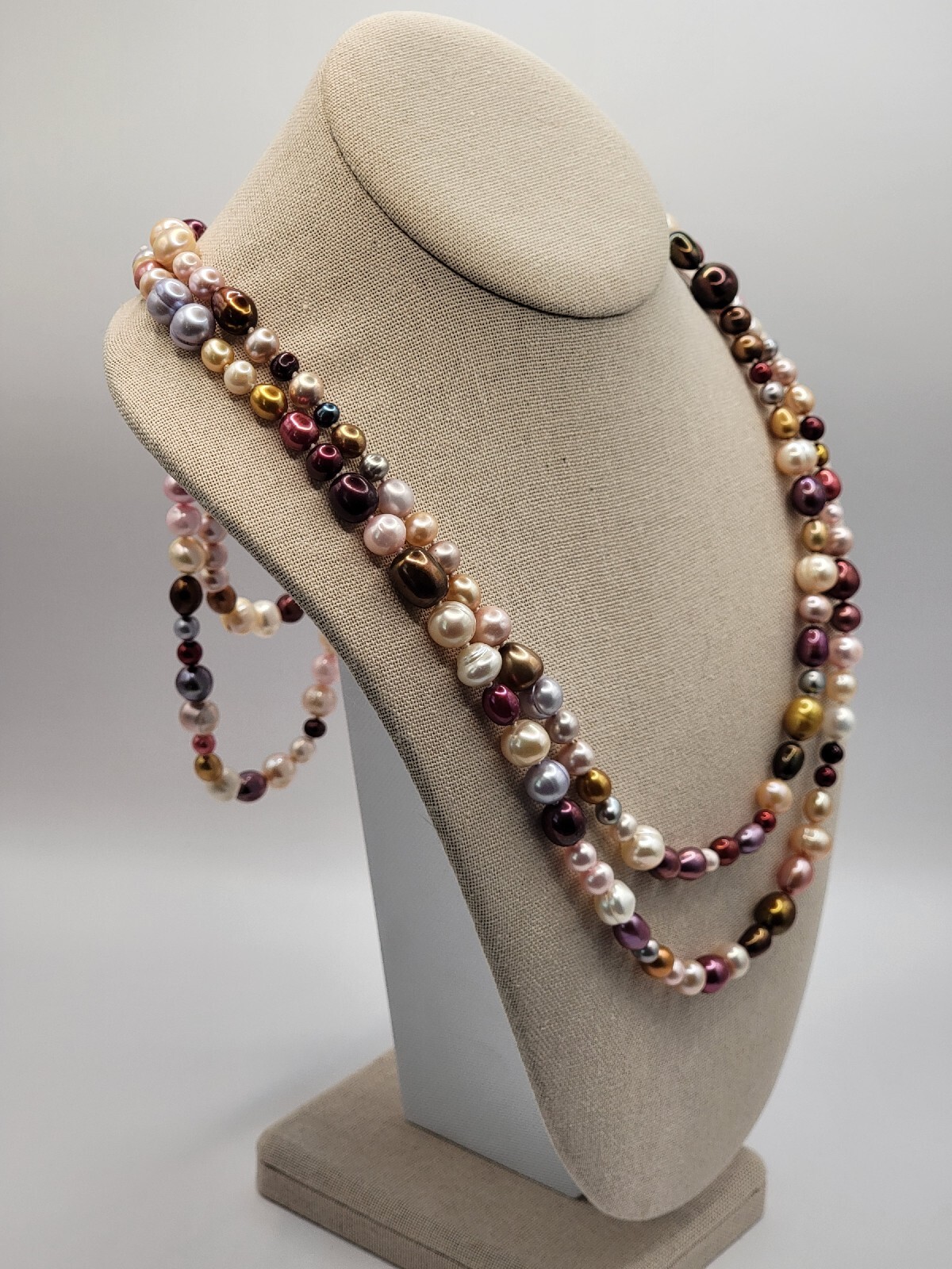 Honora Pearl Necklace 62″ Multi-Colored No Metal Hand Knotted