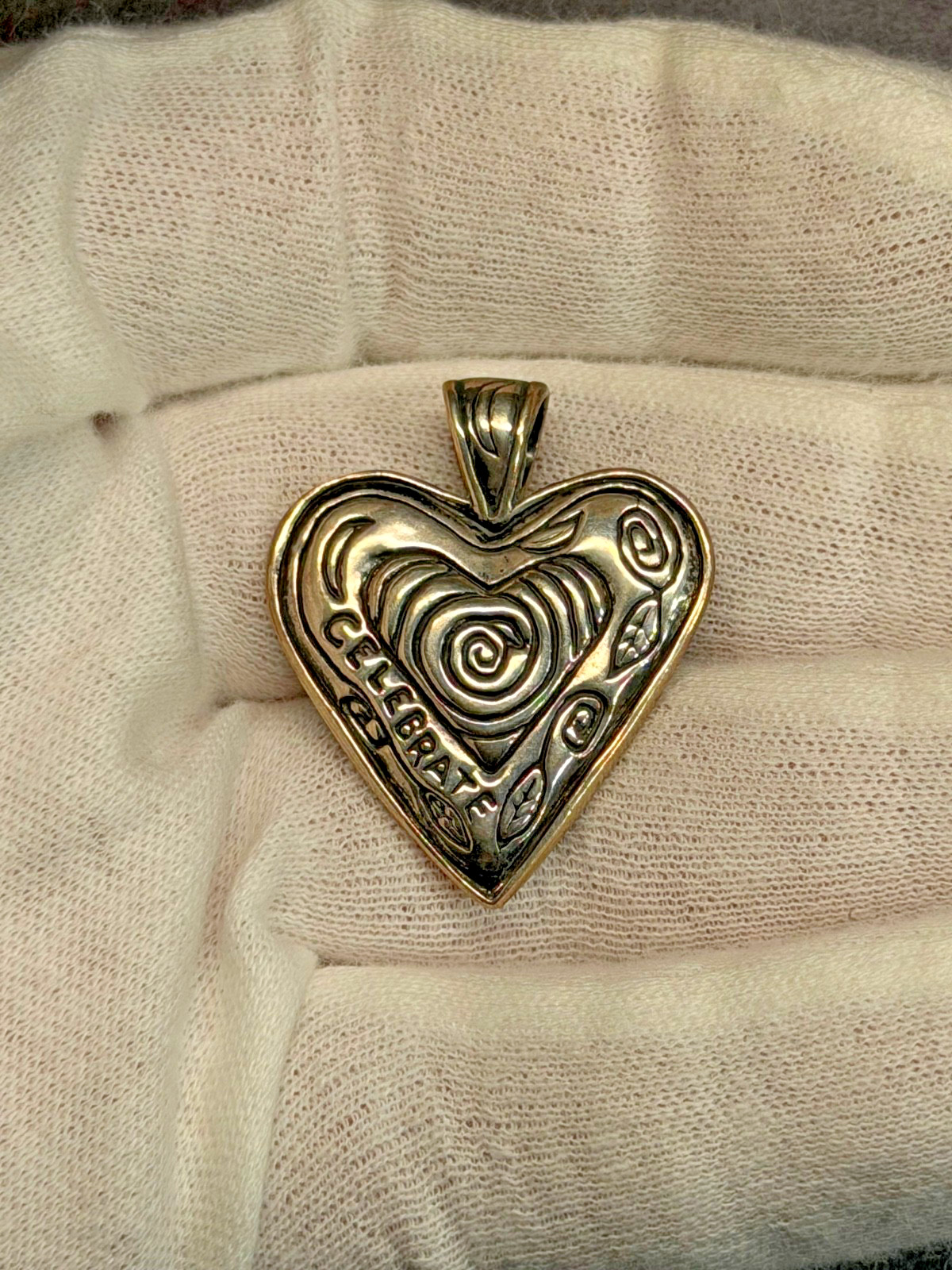 Robert Shields RSD Sterling Silver Garnet Reversible Celebration Heart Pendant