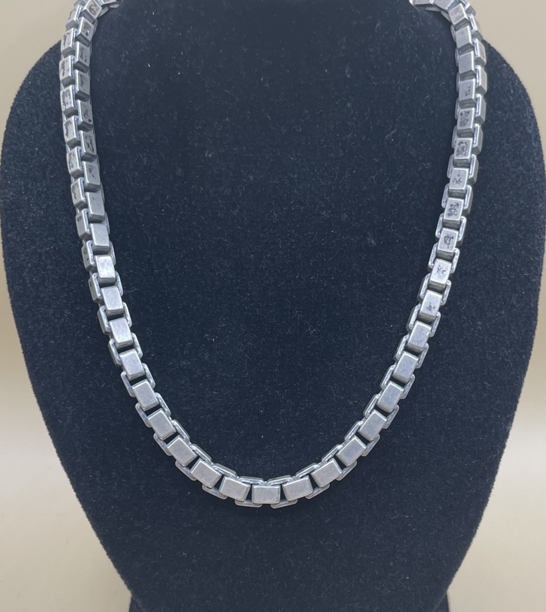 Heavy Thick Box Link Sterling Silver Chain 22in (70.2g)