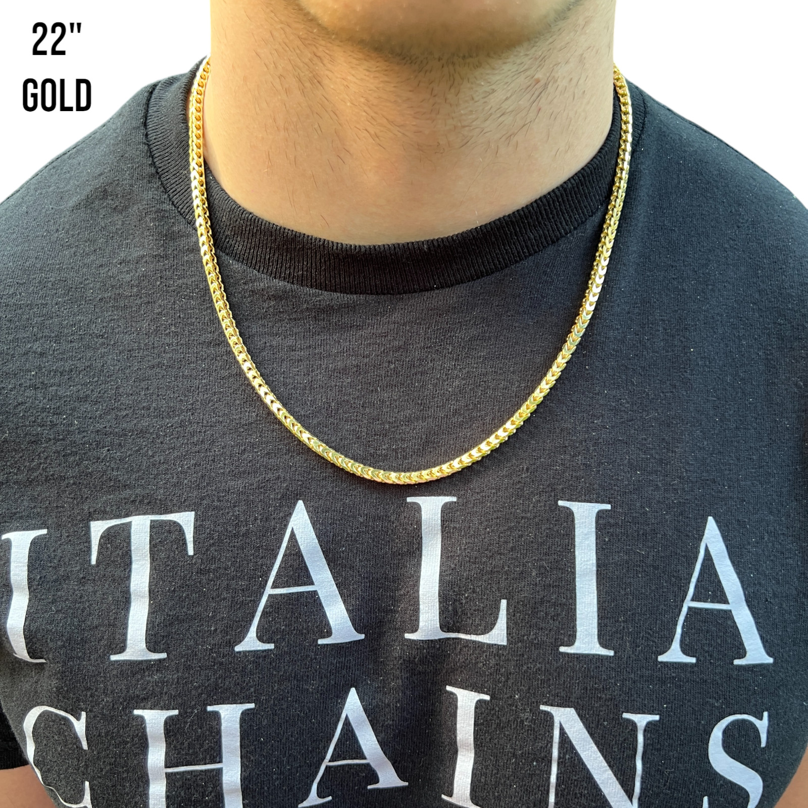 4mm Franco Chain Necklace – Real Solid 925 Sterling Silver Or 14k Gold Vermeil