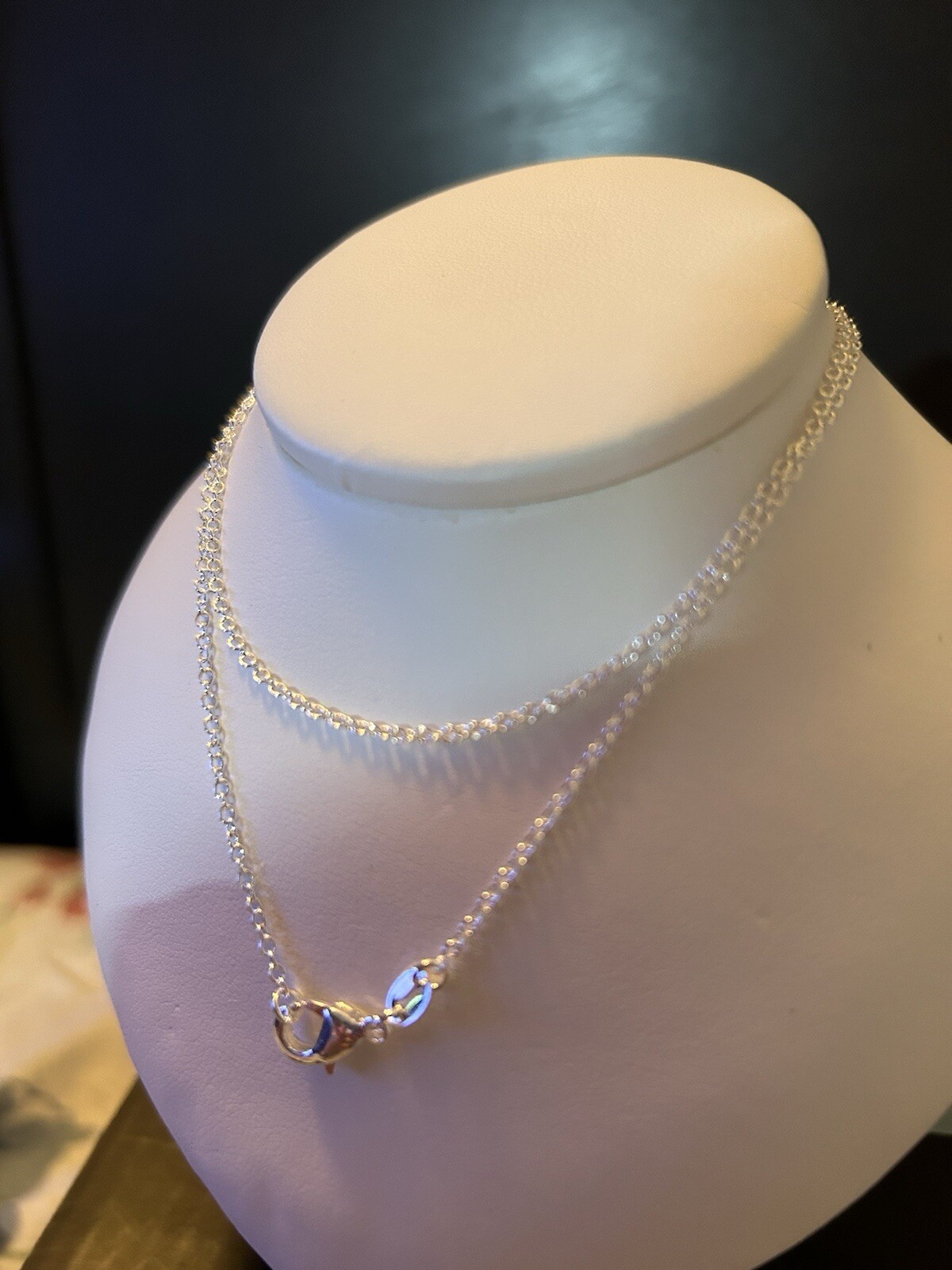 Solid 925 Sterling Silver 1.2MM Link Chain Necklace – 24″ – ITALY 925
