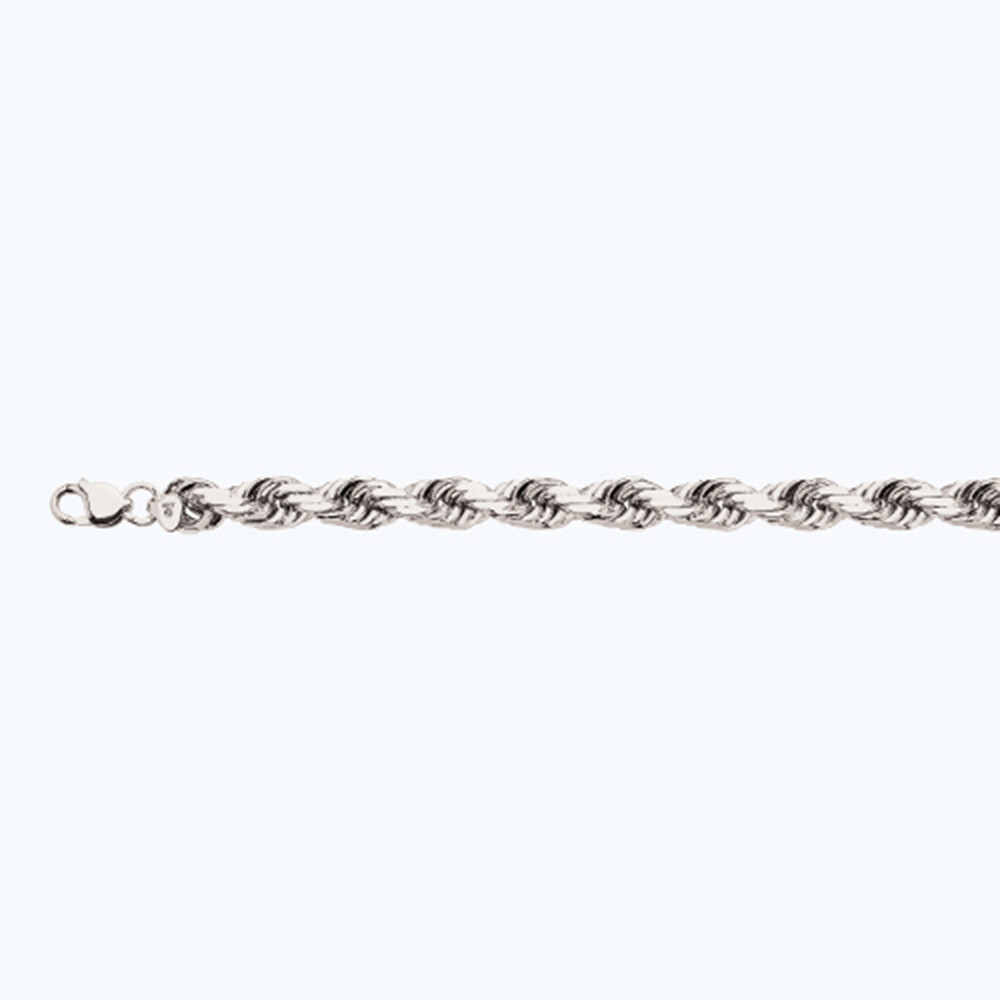 10k White Gold 1mm-12mm Solid D/Cut Rope Chain Necklace Bracelet Size 7″-30″