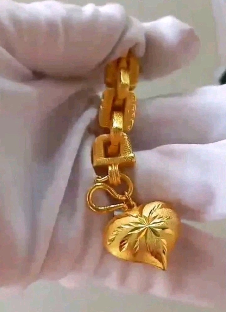 Thai Gold 24k Solid Bracelet Yellow Chain Pendant 5 Baht Jewelry Women 6.5-8 in