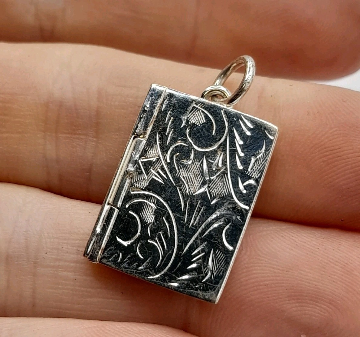 Sterling 925 Silver Book Style Photo Locket Pendant