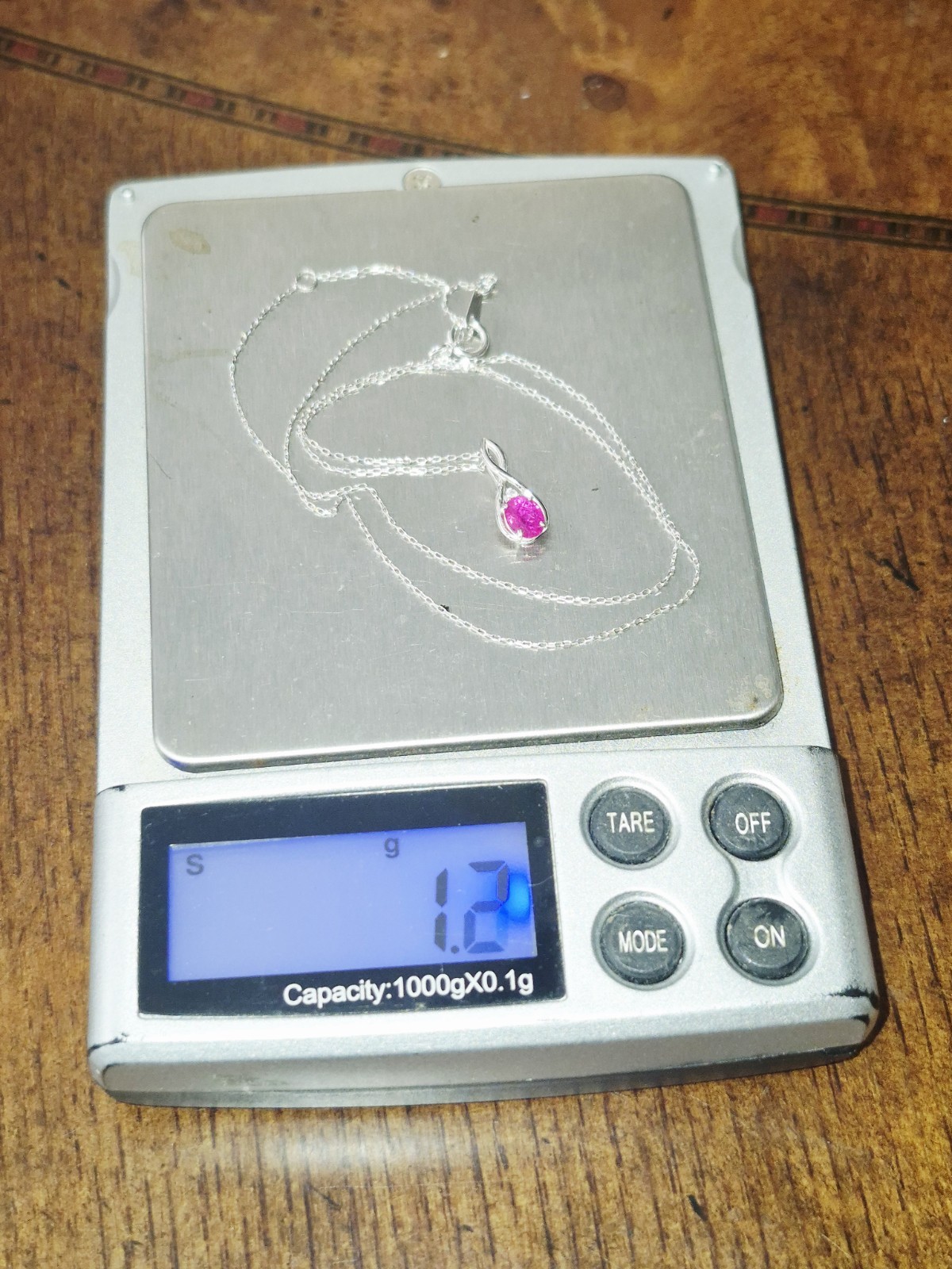 BEAUTIFUL 18k GOLD NATURAL RED RUBY & DIAMOND PENDANT 16″ NECKLACE W/CERTIFICATE