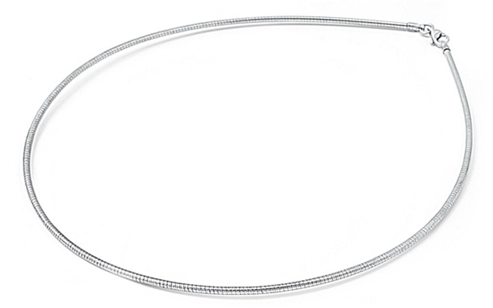 Sterling Silver OMEGA Necklace Round Chain 925 Italy