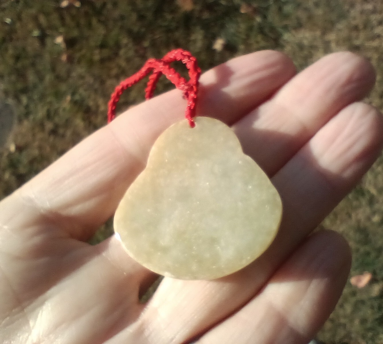 Natural Jadeite Jade Happy Buddha pendant necklace Myanmar CH733
