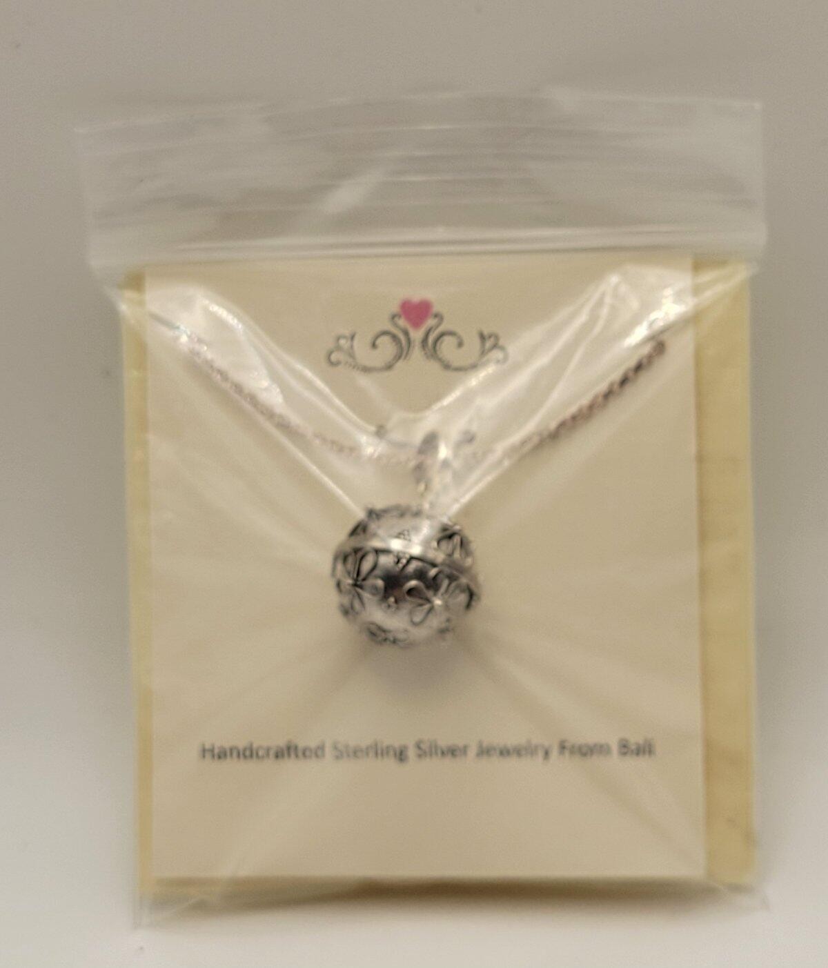 Handcrafted Sterling Silver Harmony Ball Necklace Bali