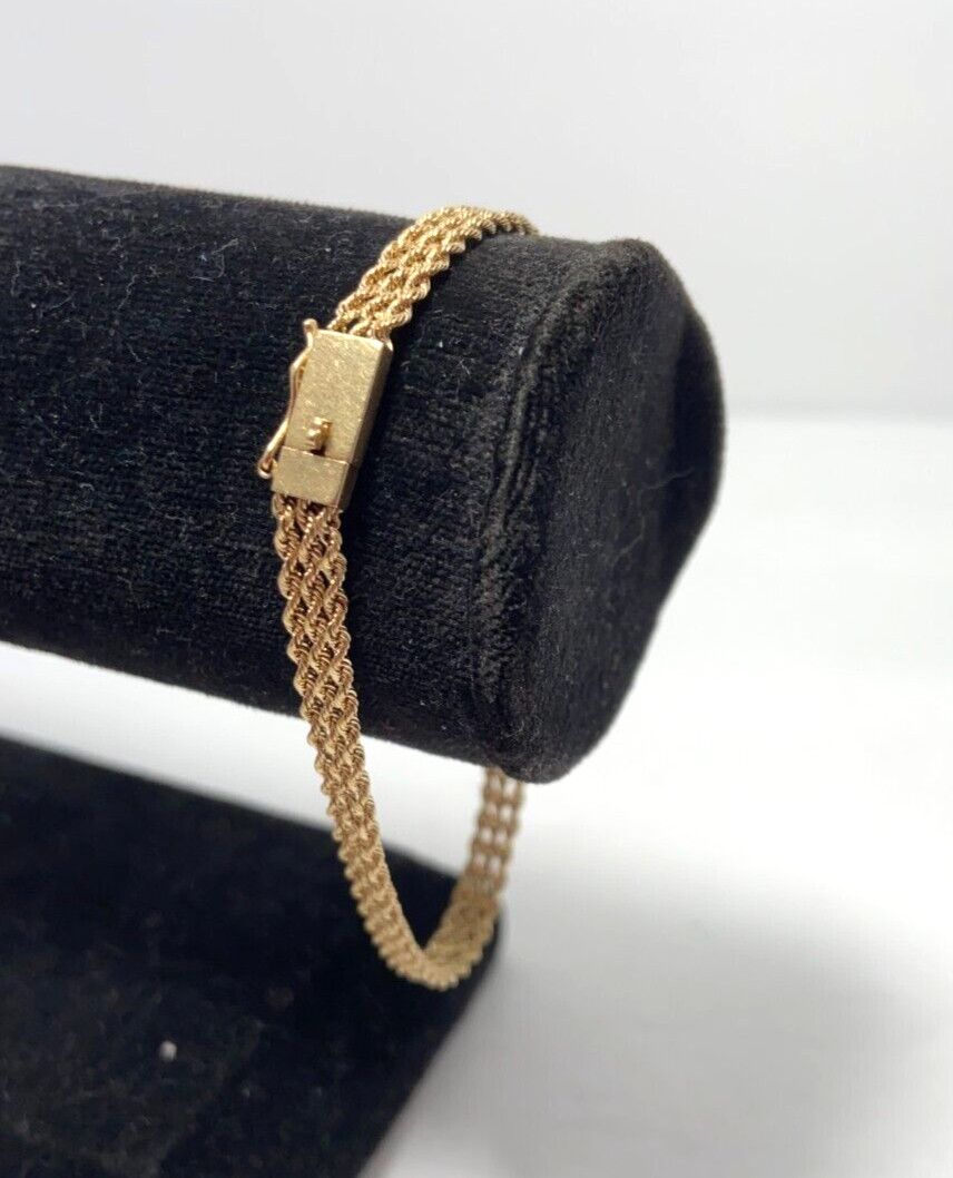 Gold Rope Bracelet Solid 14kt | 7 inch | 5.20 Grams | 5.0 mm Wide