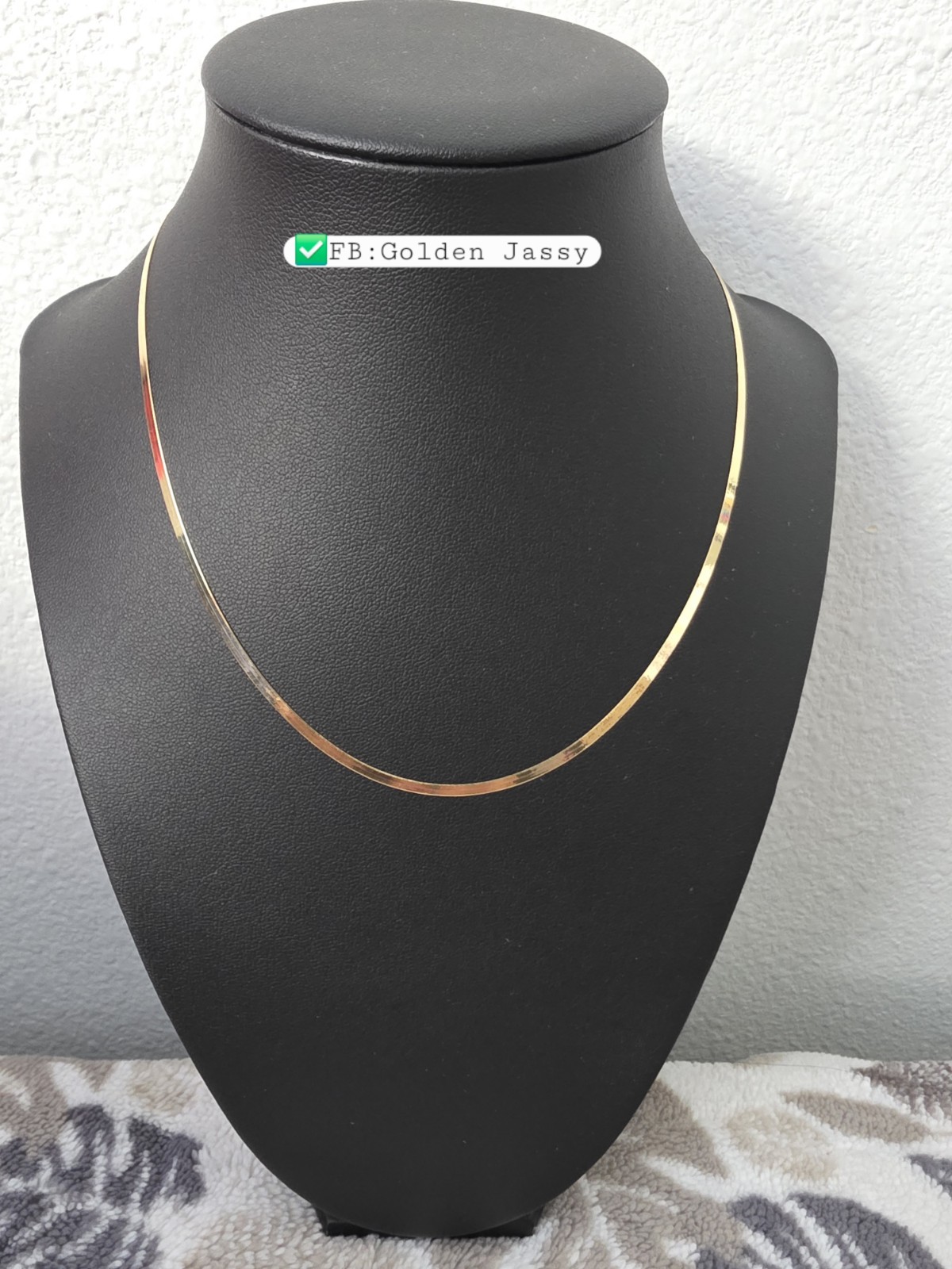 18K Real Gold Flat Chain 17.5″