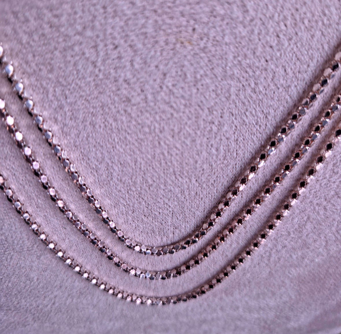 Sterling Silver Triple Strand Popcorn Chain Necklace 18″ Layered Lengths
