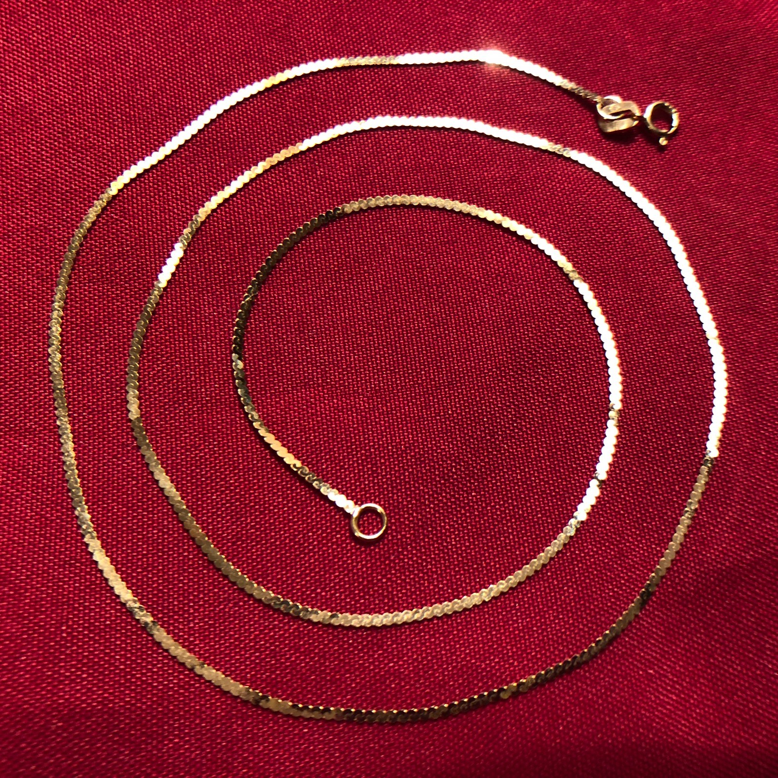 Italy 14K Yellow Gold Necklace 15.75″ 1.23 G + 2 Sapphire Pendants 2.3 G TOTAL