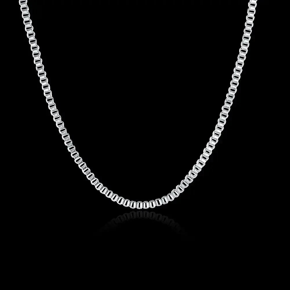 925 Sterling Silver Necklace 16/18/20/22/24 inches fine 1.5MM Box chain free USA
