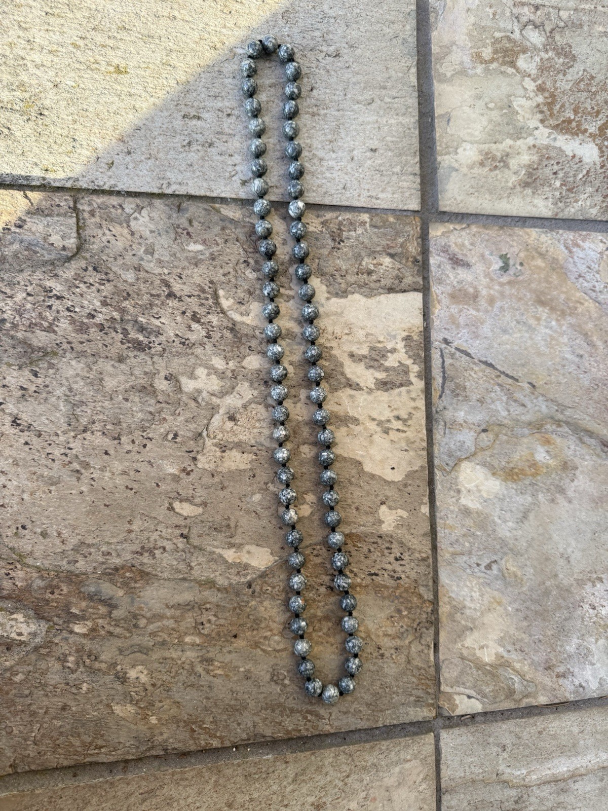 Natural Round Semi Precious Gemstones 29” Necklace Beaded Knotted Long Strand