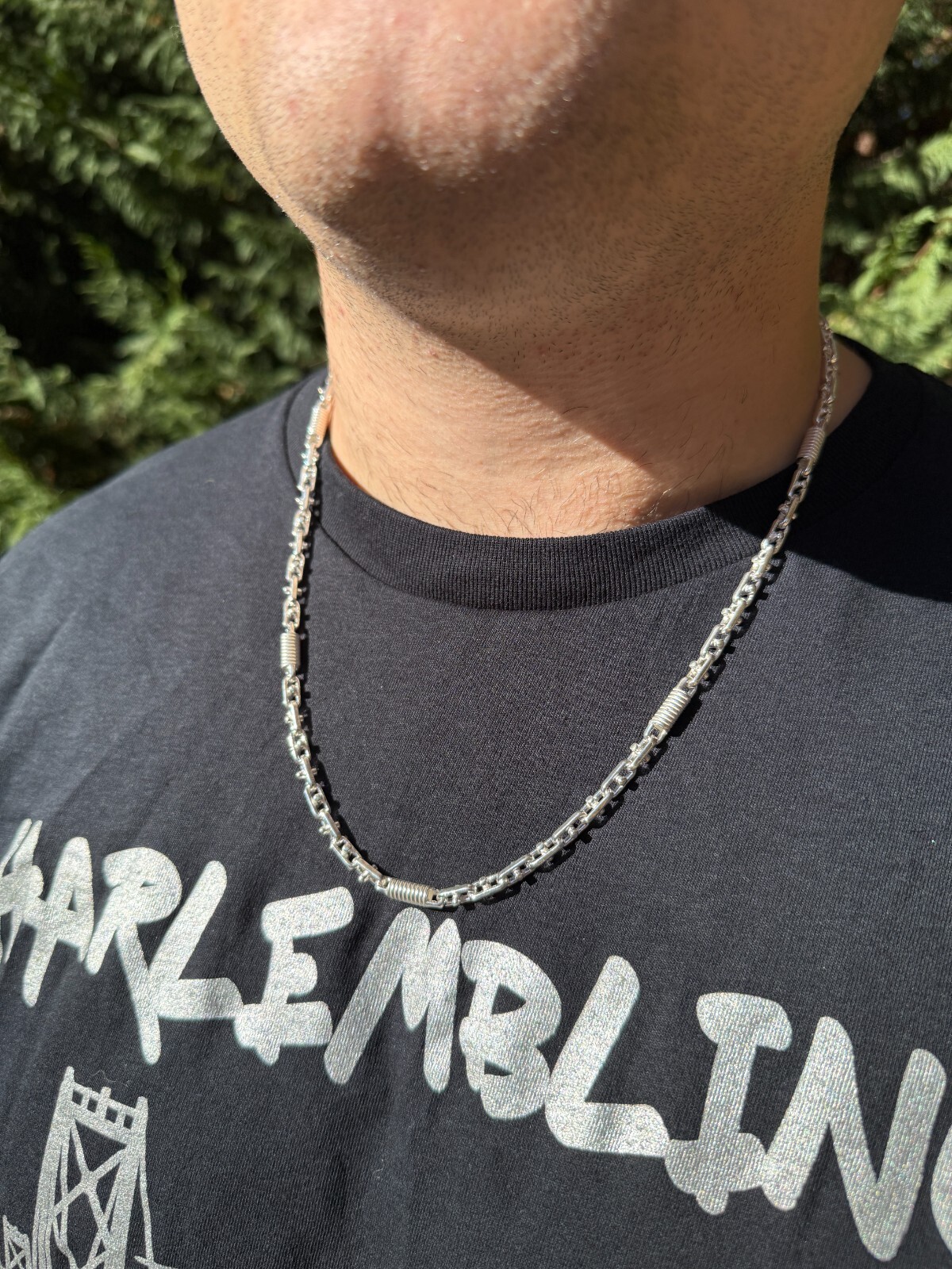 Real 925 Sterling Silver Handmade 5mm Spring Barrel Bullet Rolo Chain Necklace