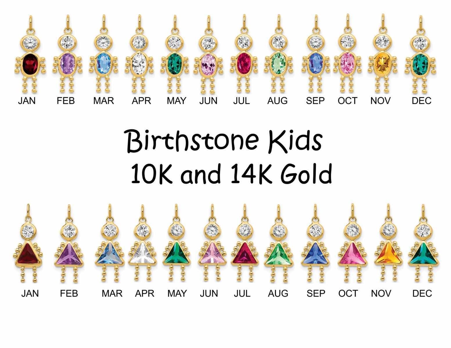 Birthstone Kids All Months Girls Boys Pendants, Spacer Beads, Chains, Necklaces