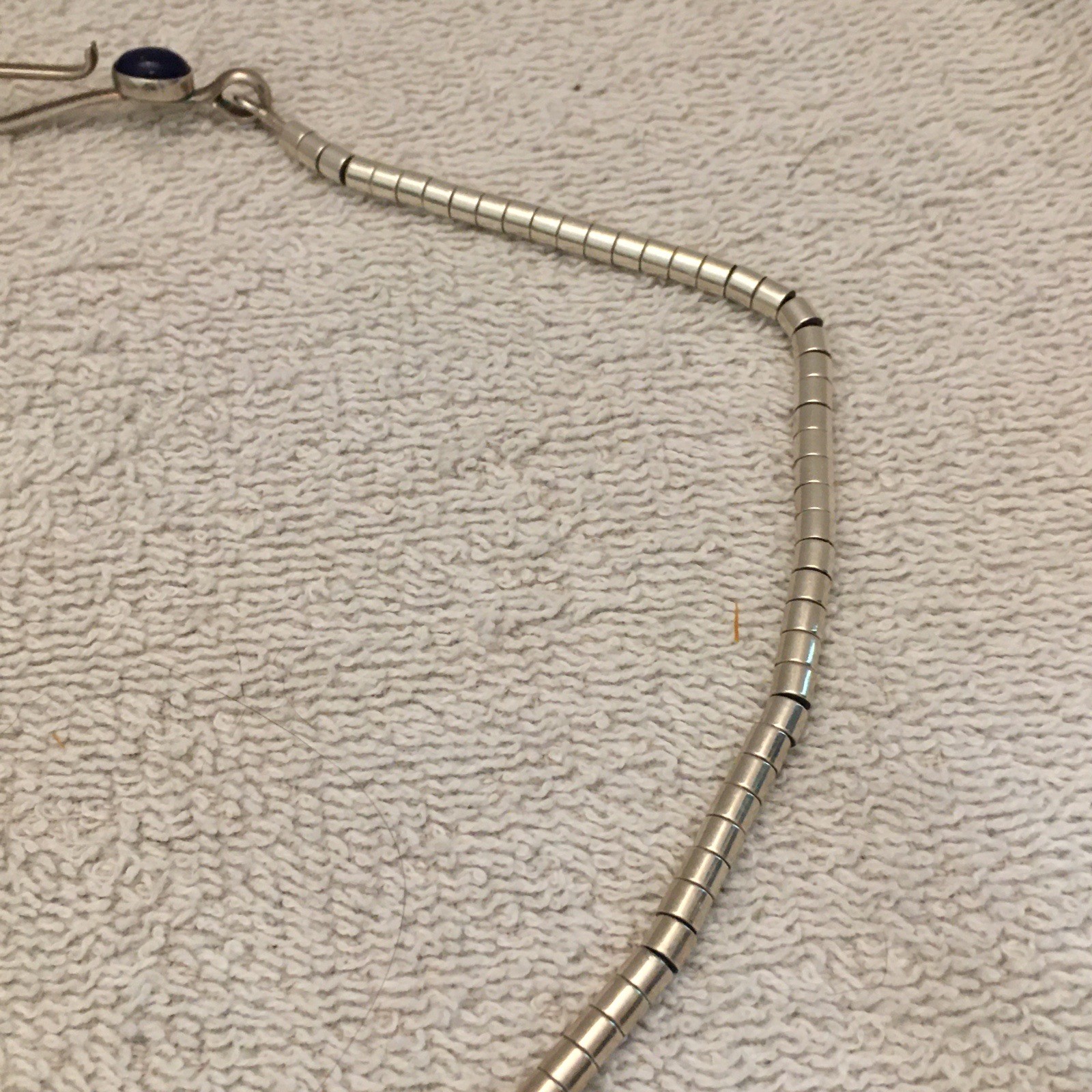 Christin Wolf Necklace Sterling Marked W/ Gemstone Hook Closure