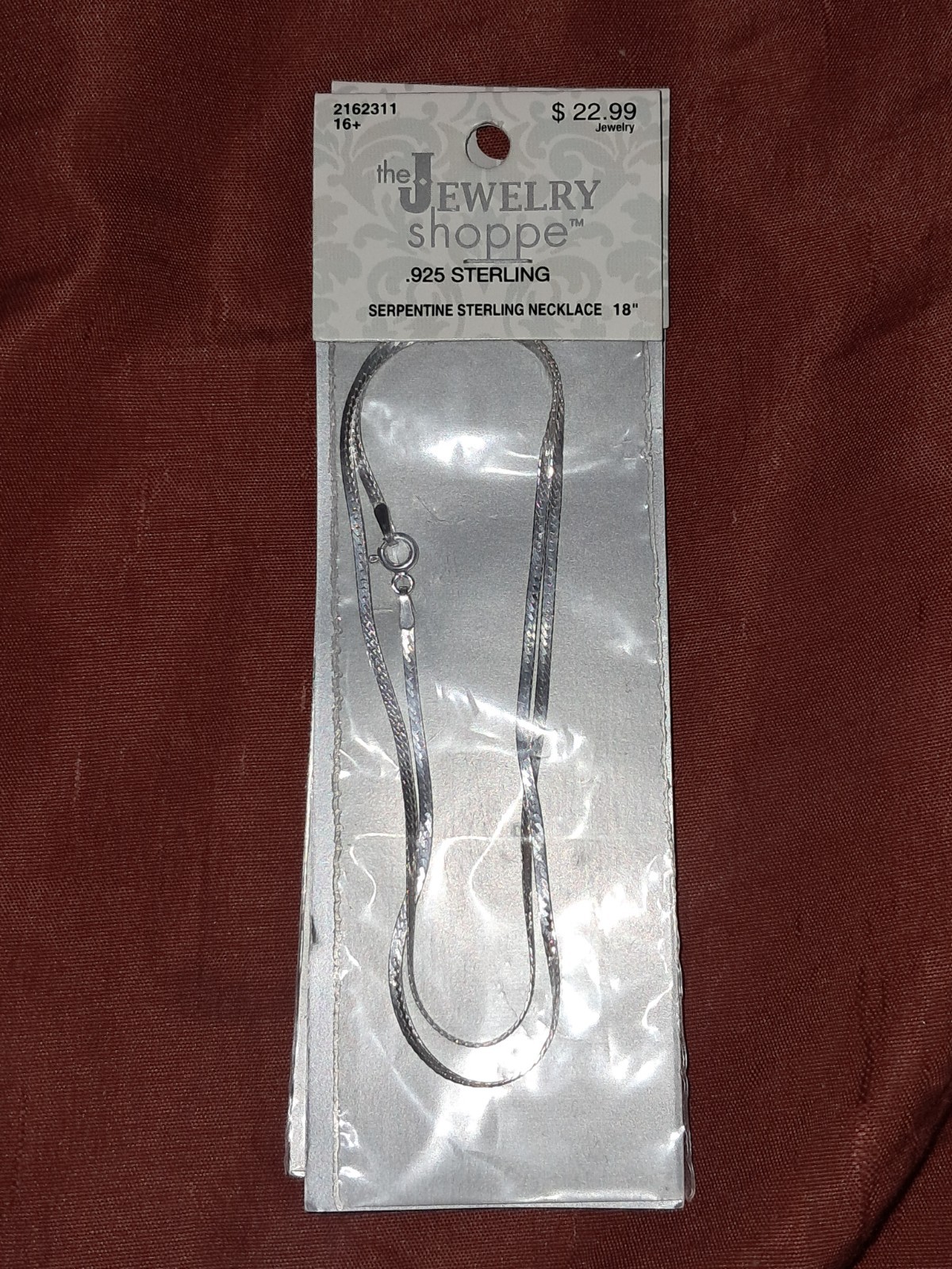 Sterling Silver 18″ Serpentine Necklace