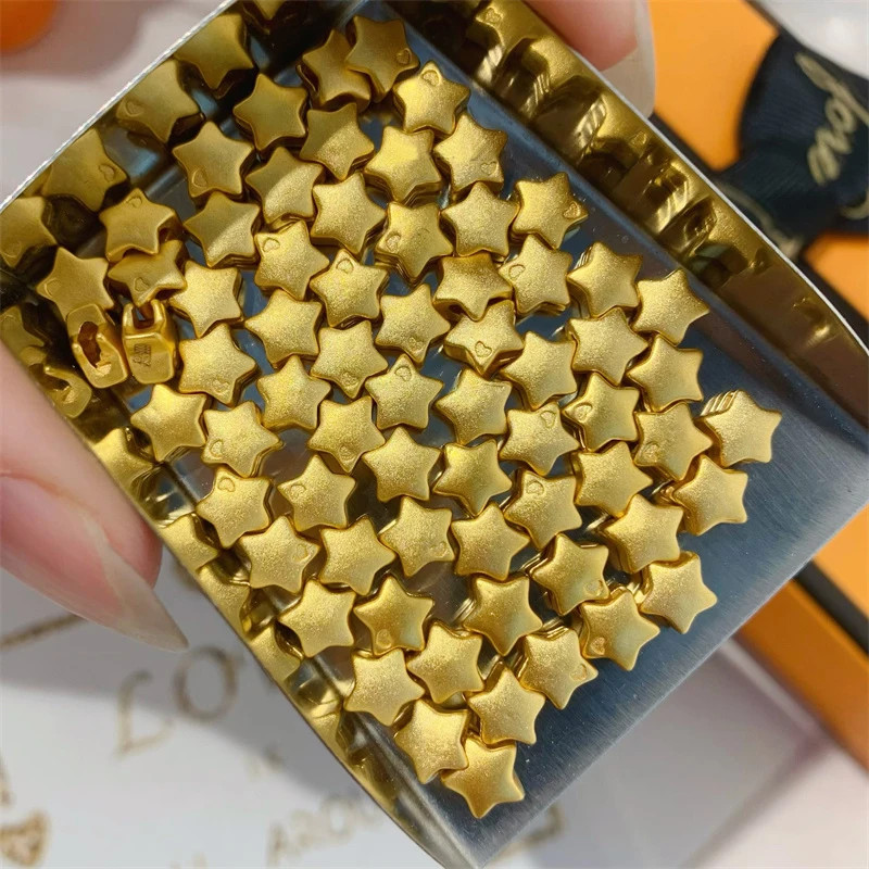 999 Pure Gold Real 24K Gold Star Pendant Necklace Solid Gold for Women Fine Jewe