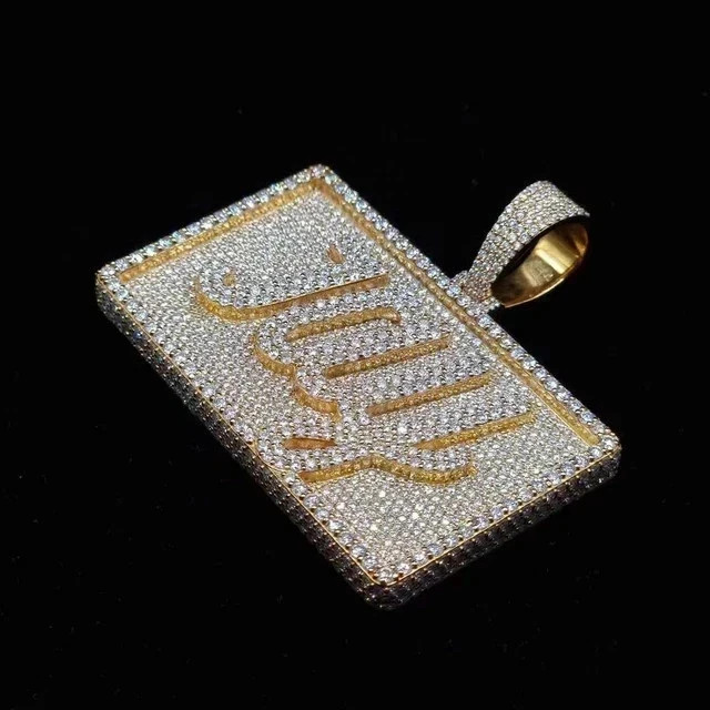 3Ct Real Moissanite Round Cut Custom ‘Jay’ Letter Pendant 14K Yellow Gold Plated