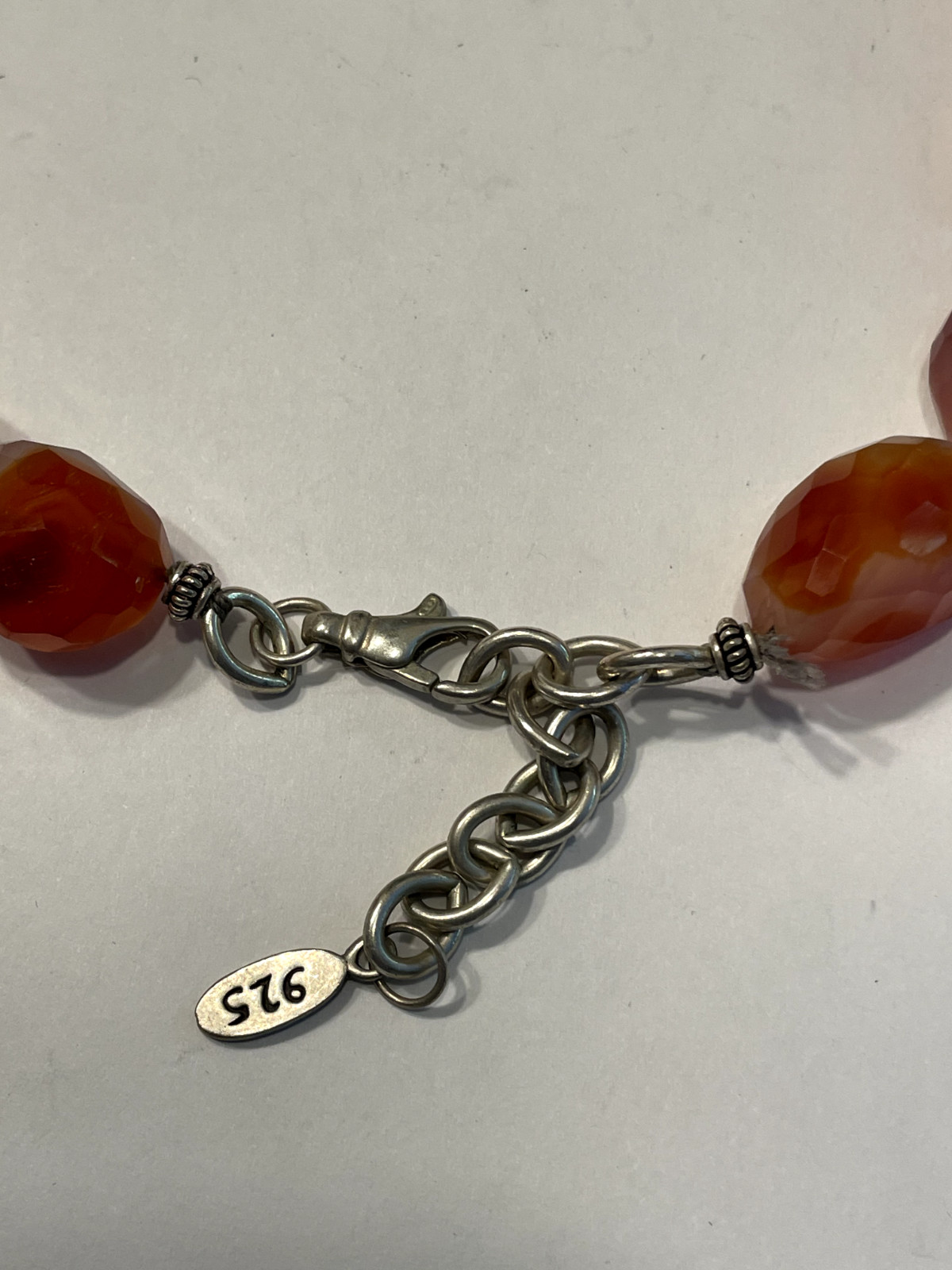 Raw Carnelian Necklace – 20″ Raw Carnelian Sterling Silver Claudia Agudelo Exex