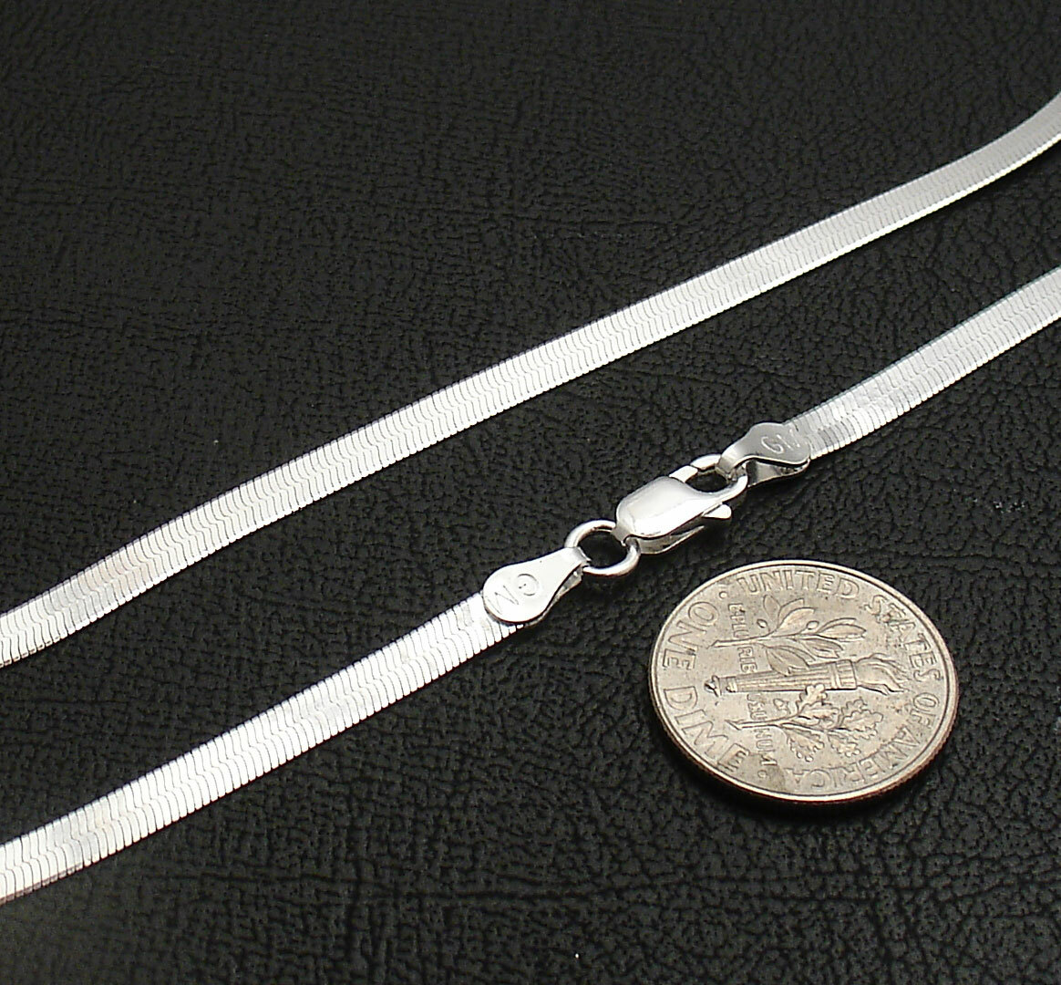 Reversible Diamond Cut Herringbone Bracelet Chain Necklace Solid 925 Silver