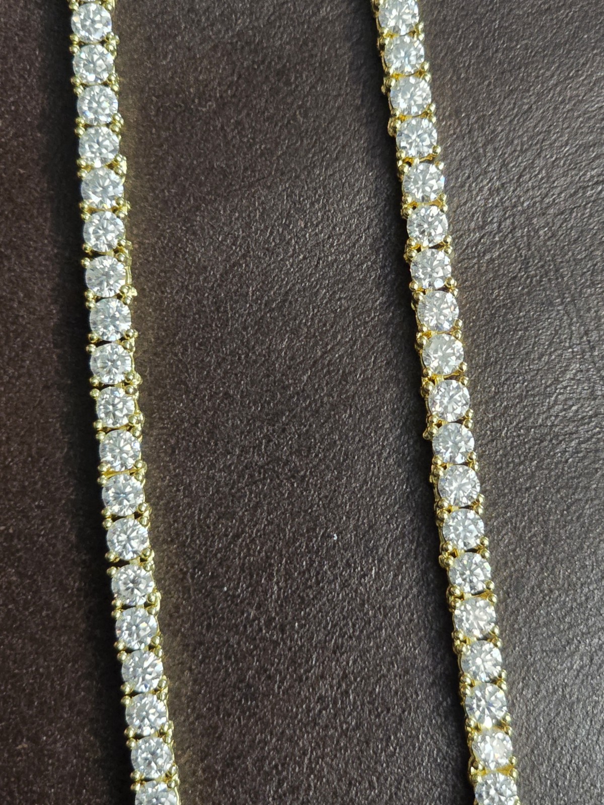 Tennis 22″ Necklace 17.2 CTW Moissanite 18k Yellow Gold Filled