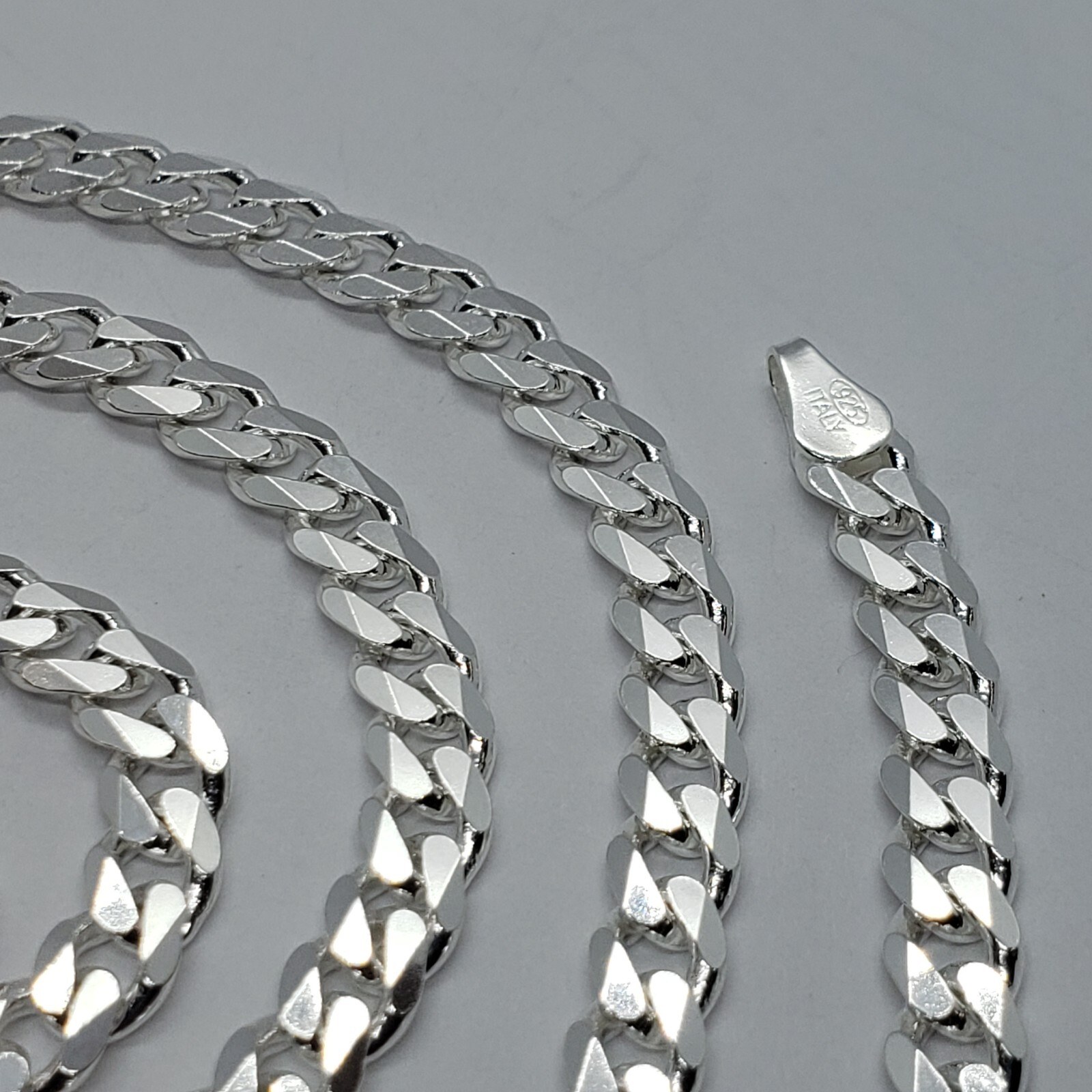 925 Sterling Silver 6mm Cuban Curb Link Chain Necklace Men Women Size 16″~40″