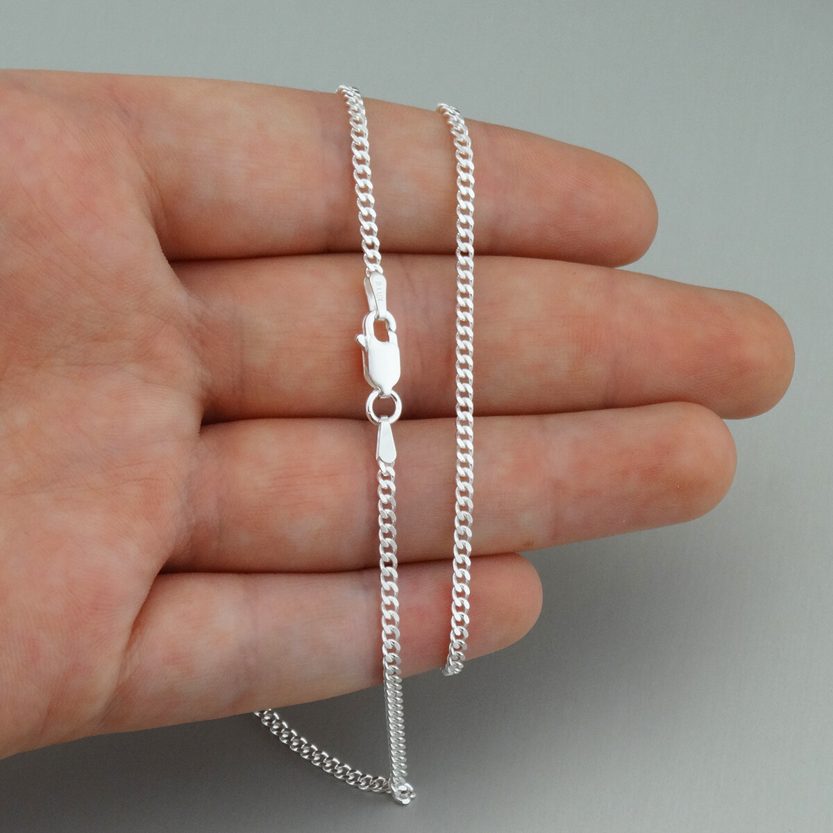 Sterling Silver 2.6mm Curb Link Chain Necklace, 925 Italy Lobster Clasp 16″- 30″