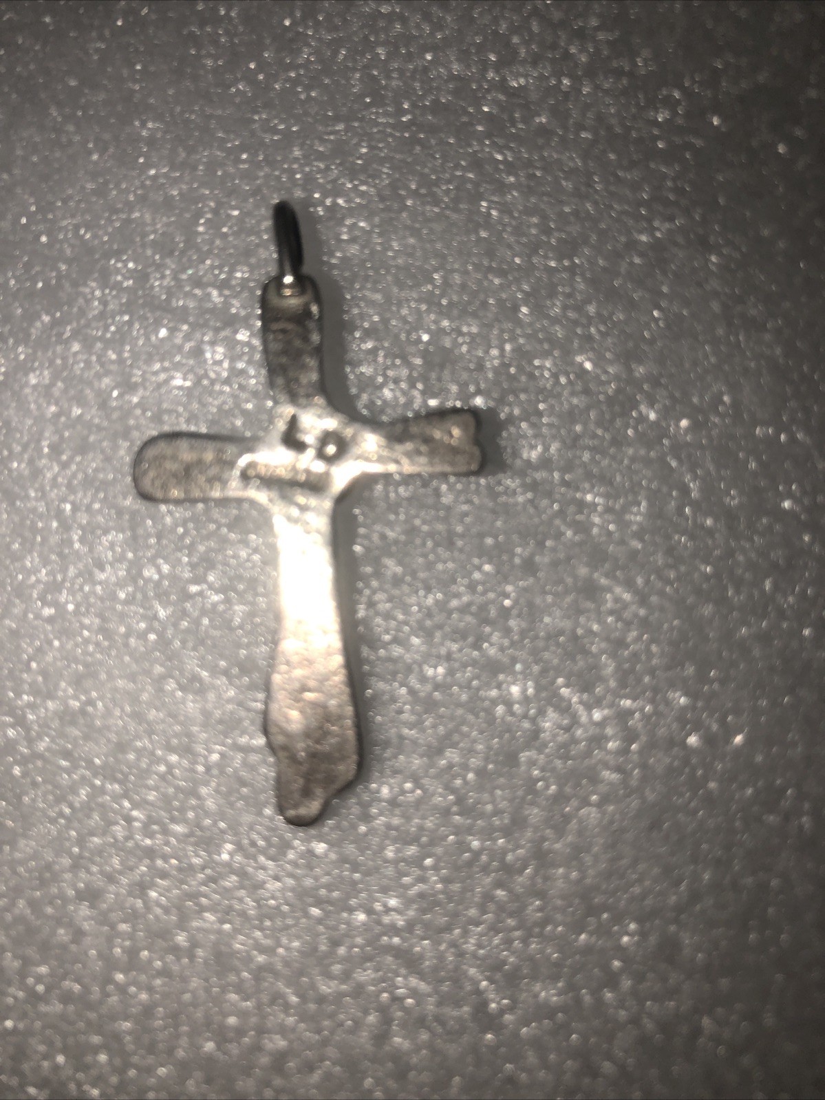 L D Sterling Cross With Opal Stone Pretty 1 1/2 By 1 Inch