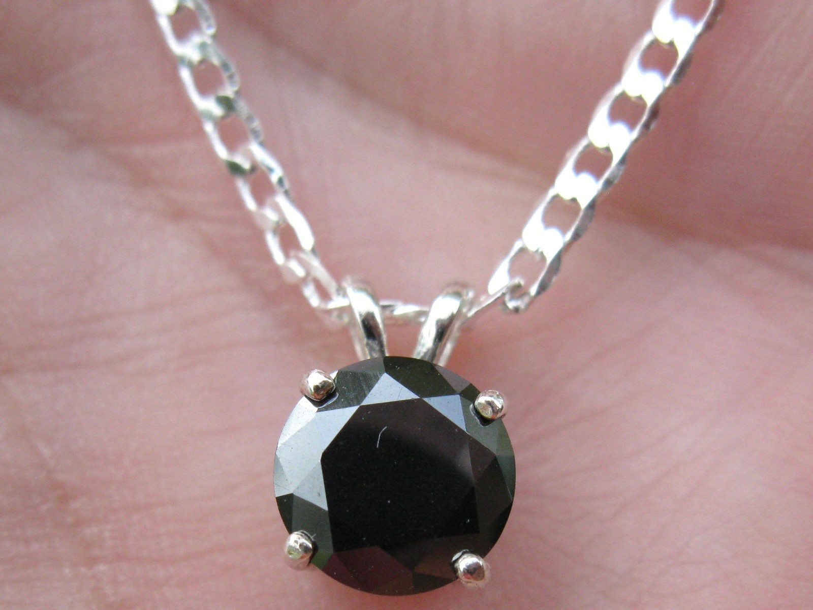 2.35ct REAL BLACK DIAMOND NECKLACE,CERTIFICATE, FREE DIAMOND TESTER, EYE CLEAN