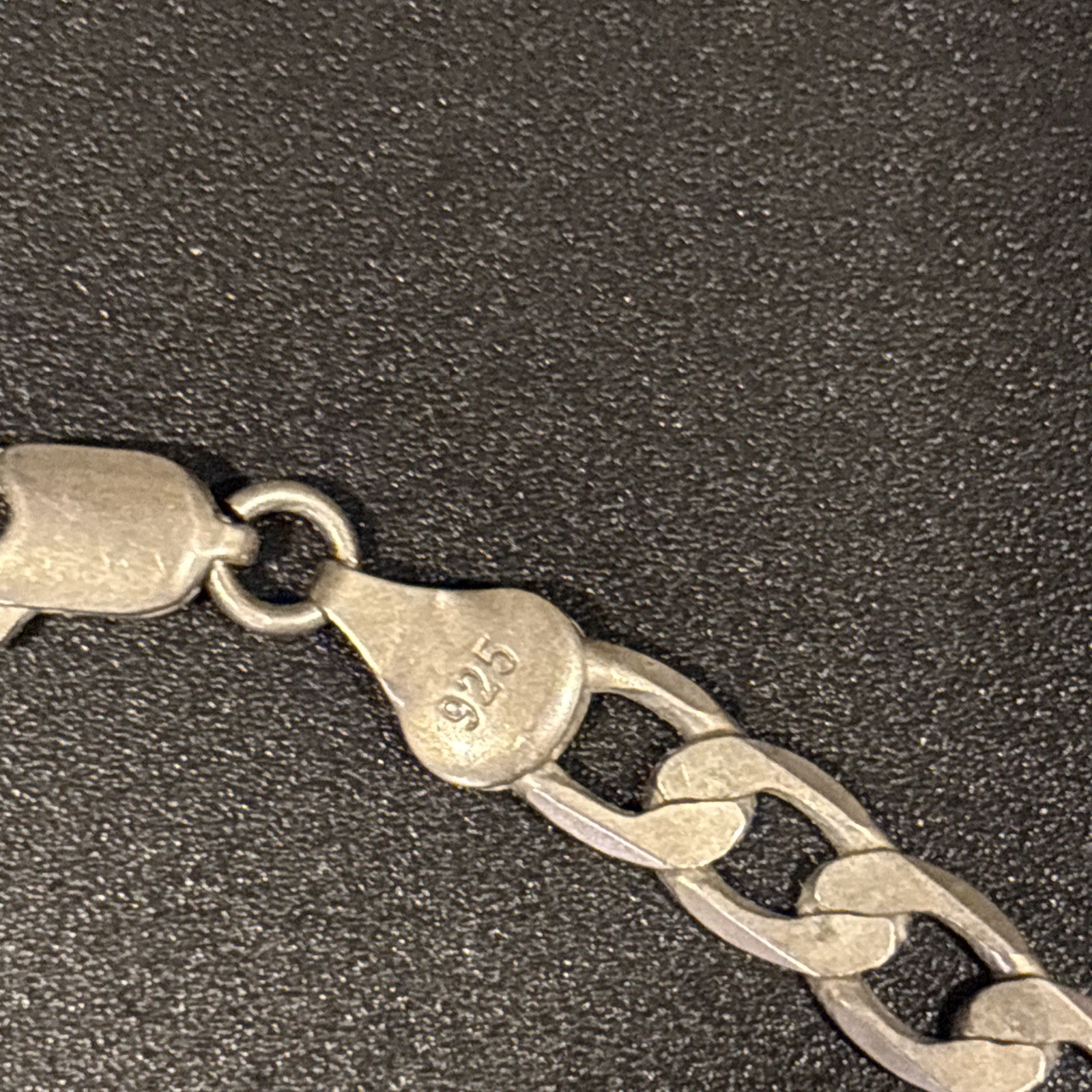 925 Sterling Silver Flat Curb Link Chain Necklace. 24” Long, 5 mm – See Pics