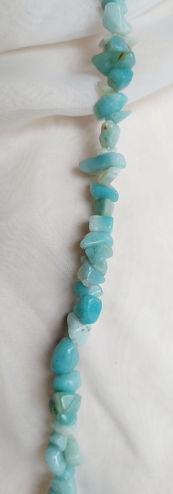 Amazonite Natural Gemstone Bead Chips Necklace Lariat single strand 34″ Handmade